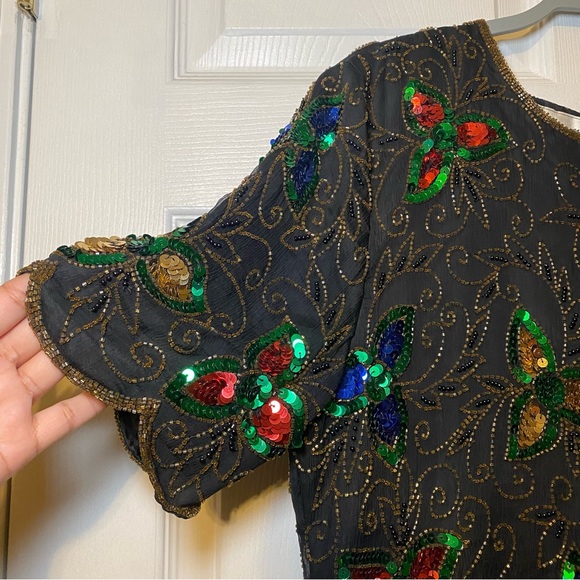 Vintage Sténay Sequin Top Size L - Picture 7 of 8